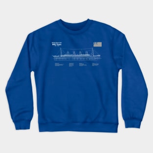 RMS Titanic ship plans. White Star Ocean Liner - ADpng Crewneck Sweatshirt